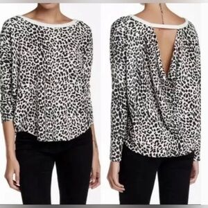 Chaser open back animal print top